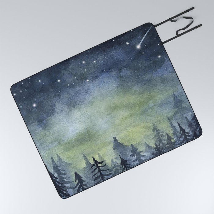 Night forest Picnic Blanket