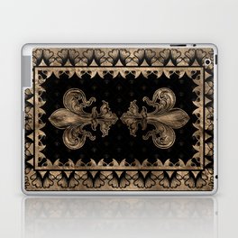 Fleur-de-lis - Black and Gold #1 Laptop Skin
