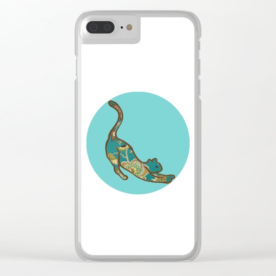 I love you Kitten in Blue-Green Clear iPhone Case