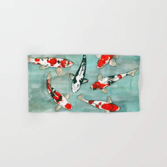 Le ballet des carpes koi Hand & Bath Towel
