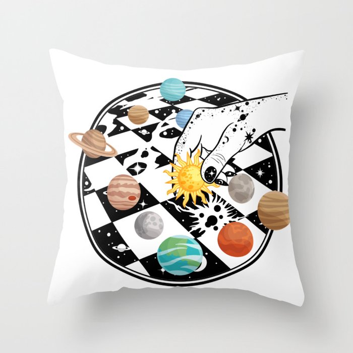 Space Chess Throw Pillow