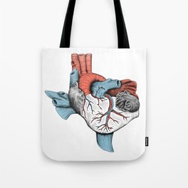 The Heart of Texas (Red, White and Blue) Tote Bag