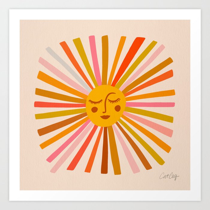 Sunshine – Retro Ochre Palette Art Print