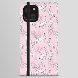 White hare on pink background  iPhone Wallet Case