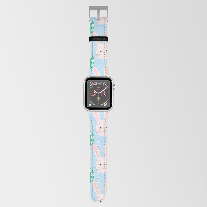 Colorful Pastel Easter Egg Rabbit Pattern Apple Watch Band