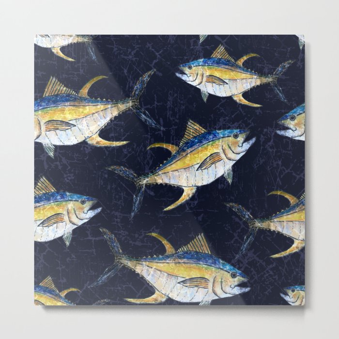 Yellowfin Tuna Pattern Metal Print