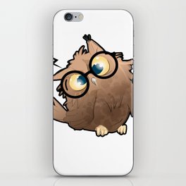 Cute Magical Owl with Eyeglasses iPhone Skin