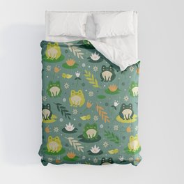 Cute little frogs pond pattern Comforter