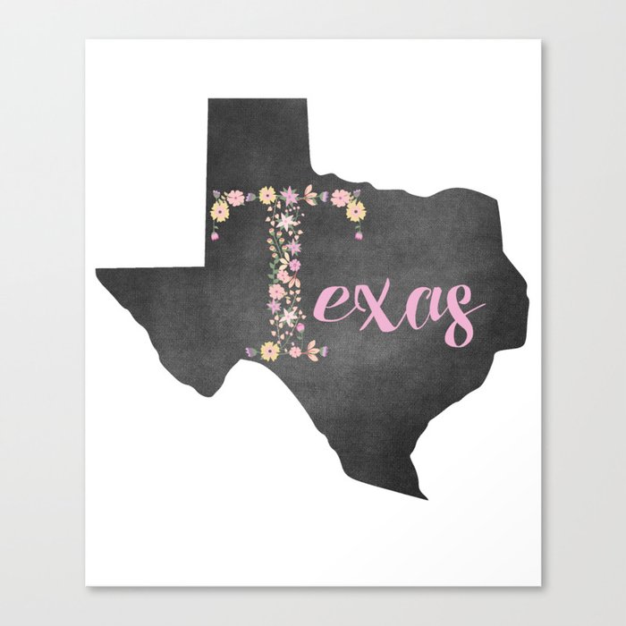 Texas Floral State Canvas Print