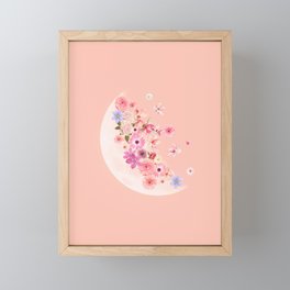 Spring Floral Moon Framed Mini Art Print