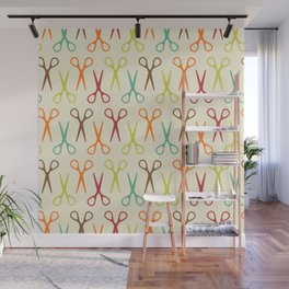 Seamless pattern with scissors Wall Mural