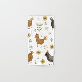 chicken floral Hand & Bath Towel