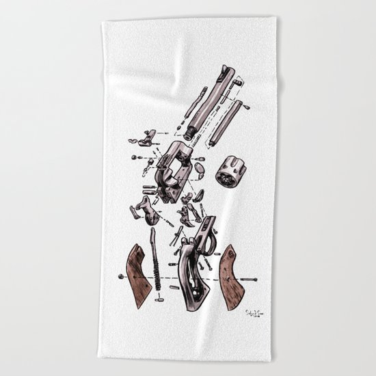 Exploded Gun Beach Towel