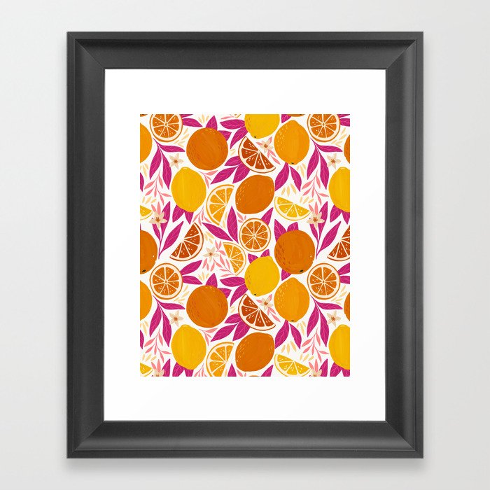 Citrus Fruits - Pink Lemonade Framed Art Print