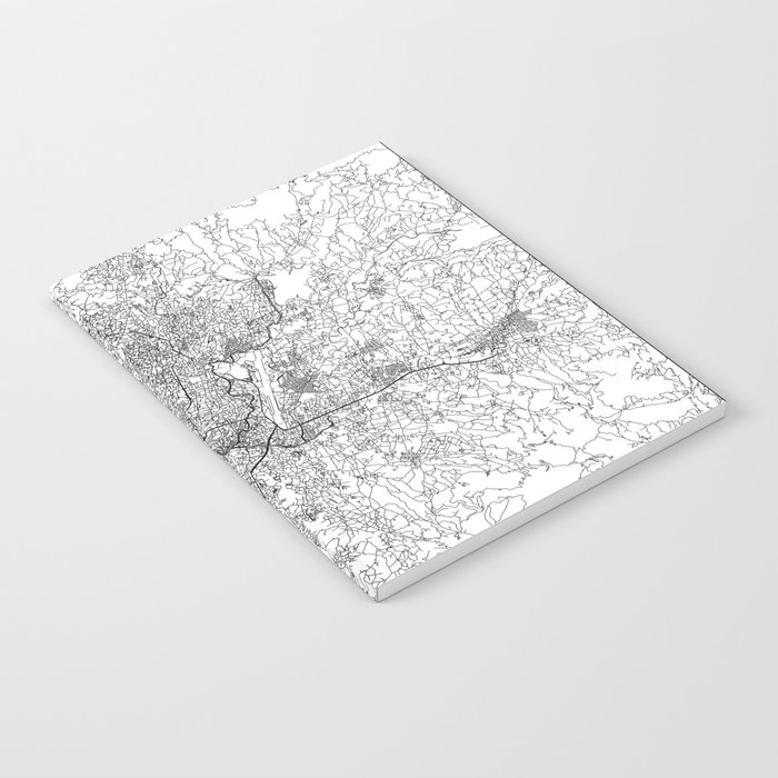 Kathmandu White Map Notebook