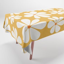 Retro Daisy Pattern - Golden Yellow Bold Floral Tablecloth