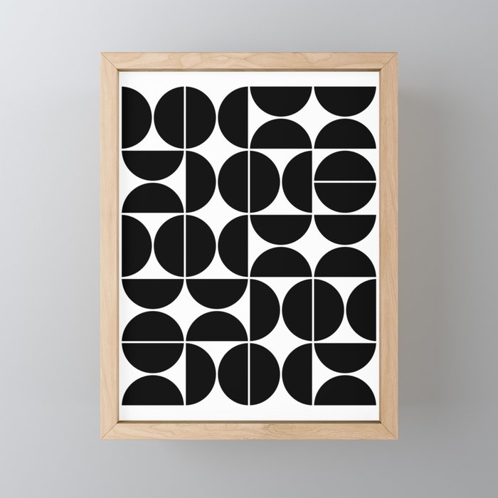 Mid Century Modern Geometric 04 Black Framed Mini Art Print