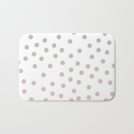 Simply Dots in Coral Peach Sea Green Gradient on White Bath Mat