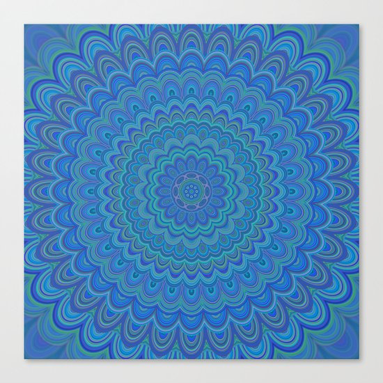 Blue flower mandala Canvas Print