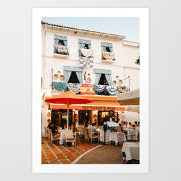 Orange terrace in old town Marbella, Spain | Travel and vacation photography | printable photo art Spain Art Print