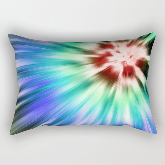 Colorful Starburst Tie Dye Rectangular Pillow
