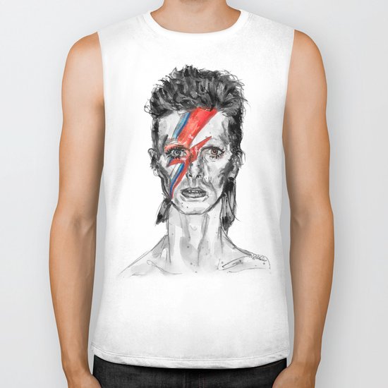 Bowie Inspired David in BW Biker Tank