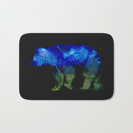 Grizzly in the Shadows Bath Mat