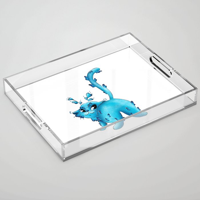 Fantastic butterfly-kitten digital illustration for our style	 Acrylic Tray