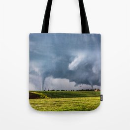 Twins - Two Tornadoes Touch Down Near Dodge City Kansas Tote Bag