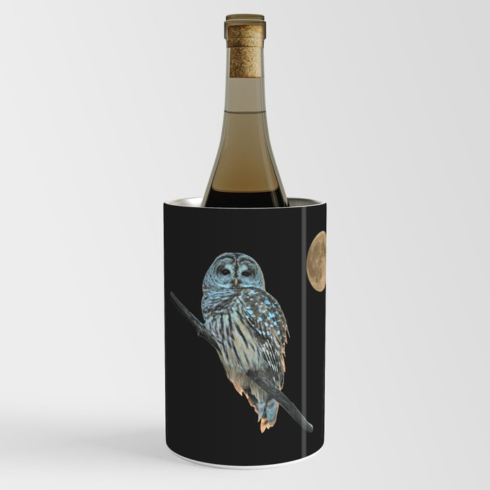 Owl, See the Moon: Barred Owl Wine Chiller