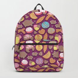 Mexican Sweet Bakery Frenzy // pink background // pastel colors pan dulce Backpack
