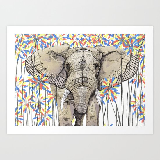 Elephant // Endangered Animals Art Print