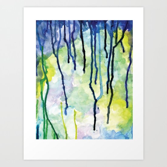 Watercolor Drips Art Print By Emilytdesigns Society6