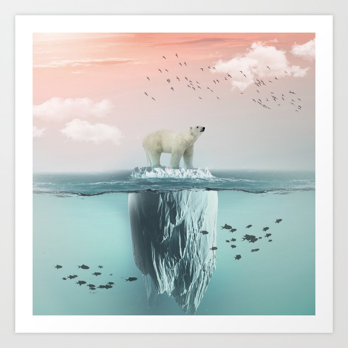 Polar Bear Iceberg Art Print