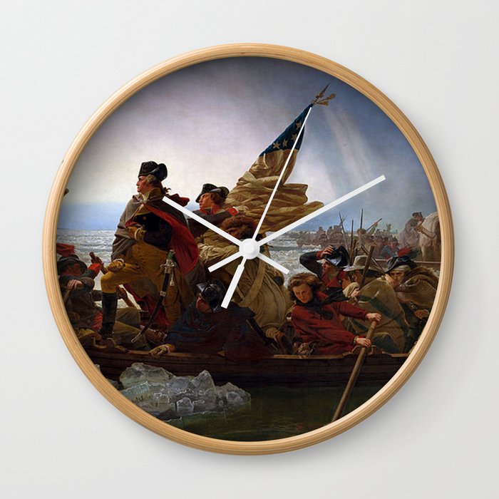 George Washington Crossing Of The Delaware River Painting Wall Clock
