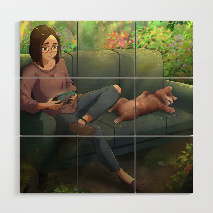 Relaxing in the forest Wood Wall Art