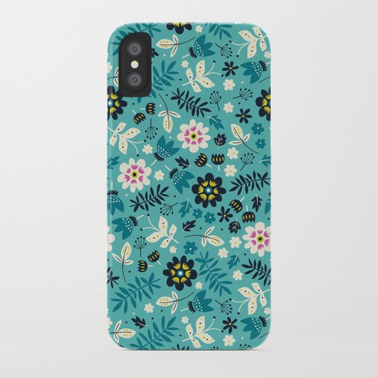 Fresh Blossoms (Greens) iPhone Case