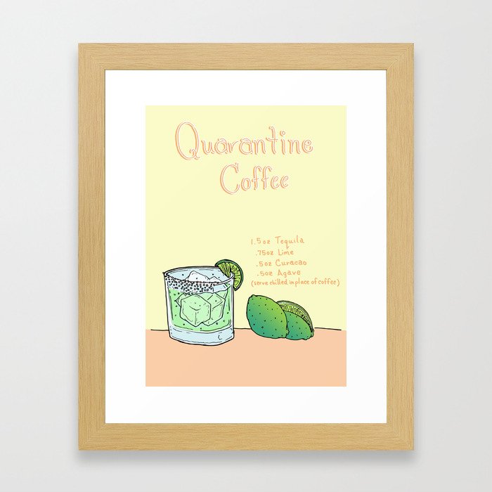 quarantine coffee Framed Art Print