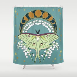 Luna Moth Art Nouveau Shower Curtain