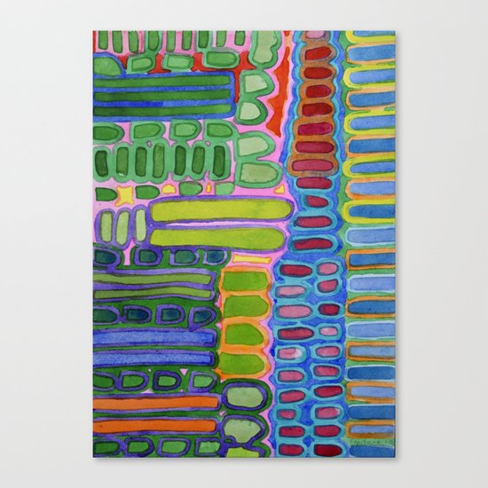 Colorful elongated Forms Pattern Canvas Print