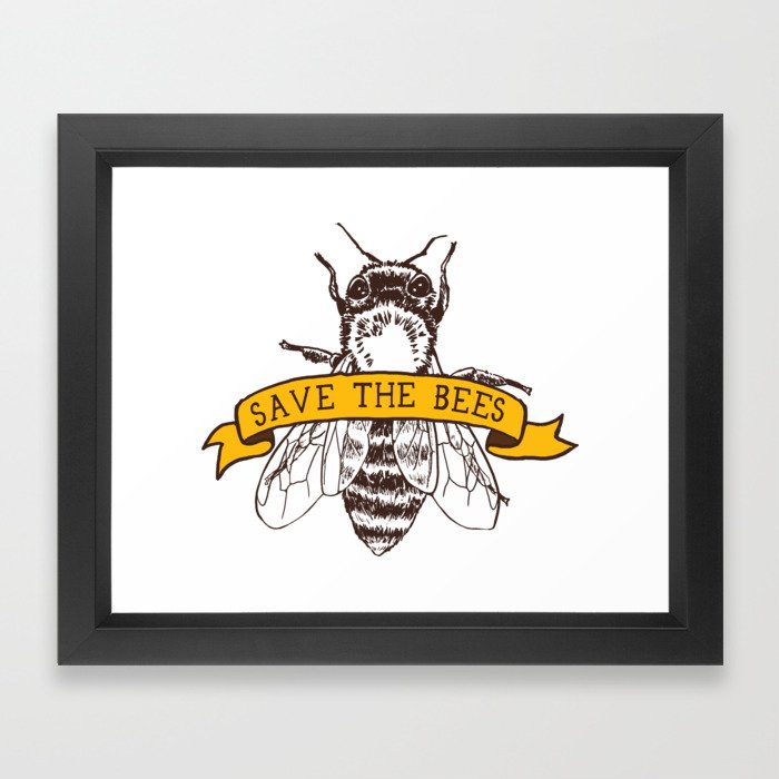 Save The Bees Framed Art Print