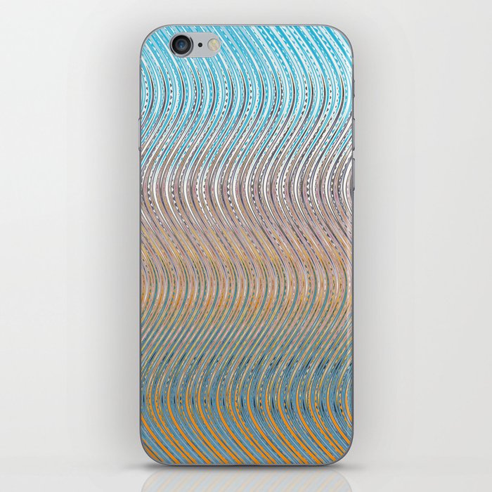 Colorful Wave Line Art iPhone Skin