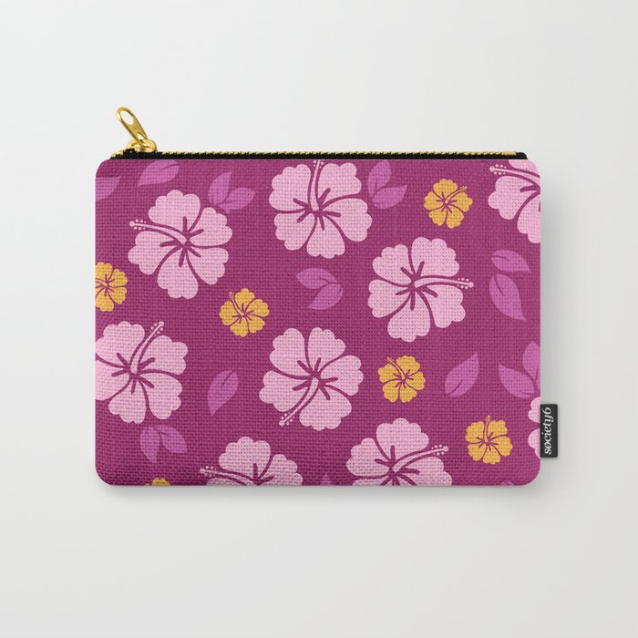Tropic Tiki Bliss - Classic Hibiscus Print Carry-All Pouch