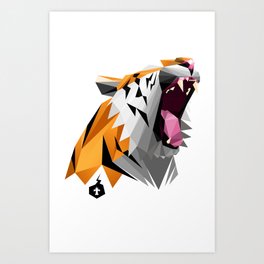 TML polygon tiger ROAR!!! Art Print