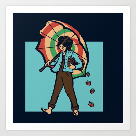 Strawberry Girl Art Print