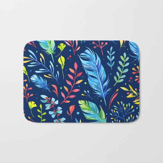Feathers Pattern 02 Bath Mat