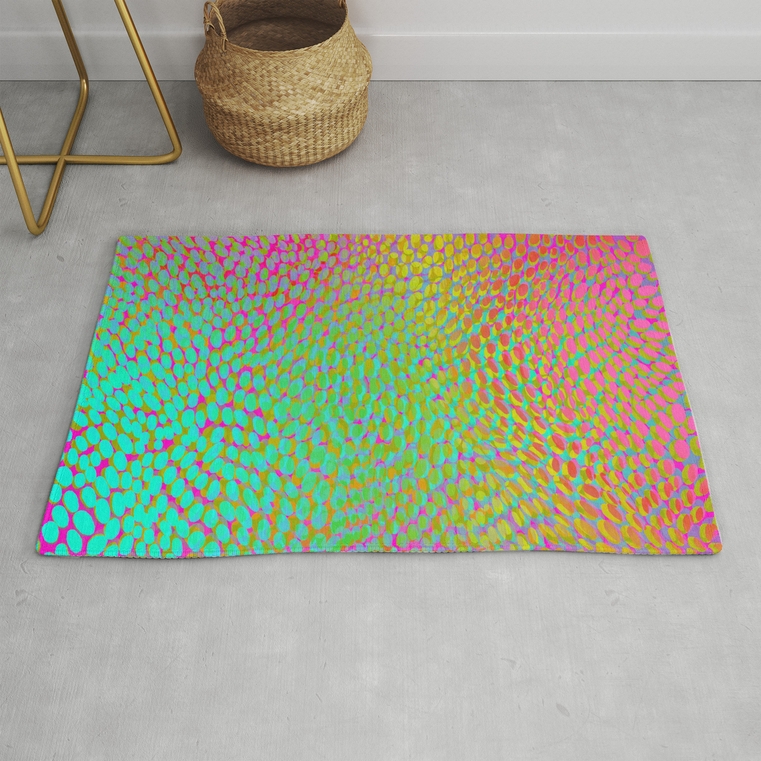 Shifting Dots In Bright Color Rug By, Bright Colored Rugs