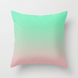 OMBRE TURQUOISE PINK MERMAID COLOR  Throw Pillow