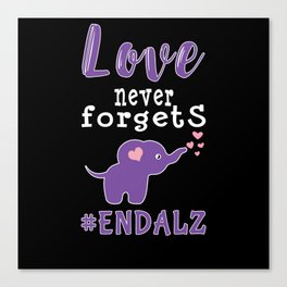 Love Elephant End Alzheimer Alzheimer's Awareness Canvas Print