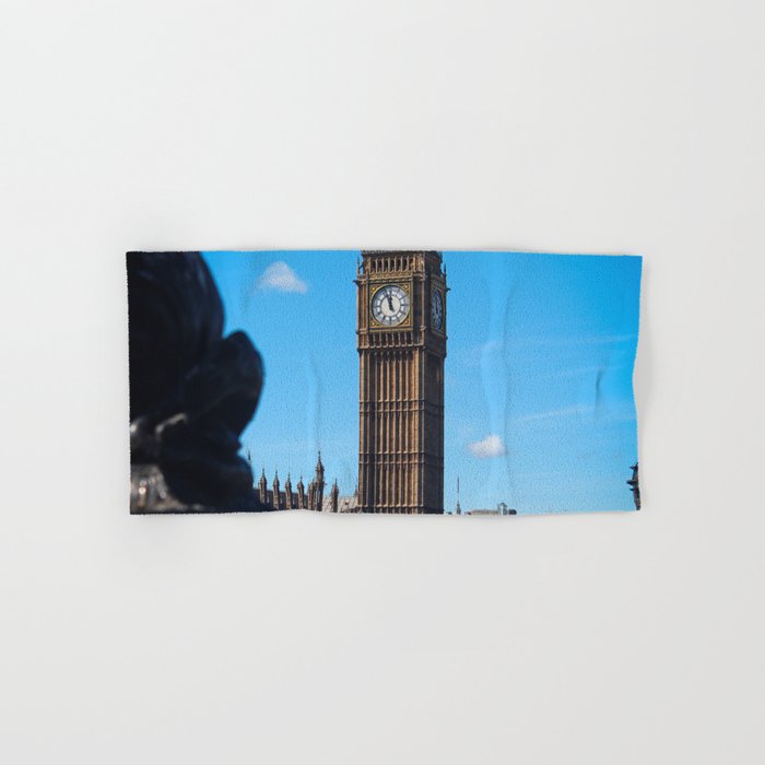 Great Britain Photography - Big Ben Under The Blue Beautiful Sky Hand & Bath Towel